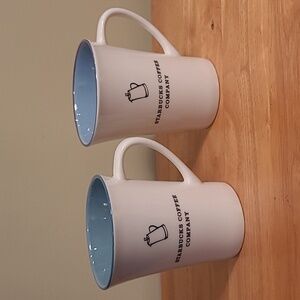 STARBUCKS 2006 Retired Ceramic Percolator Pot Mugs, Set of 2